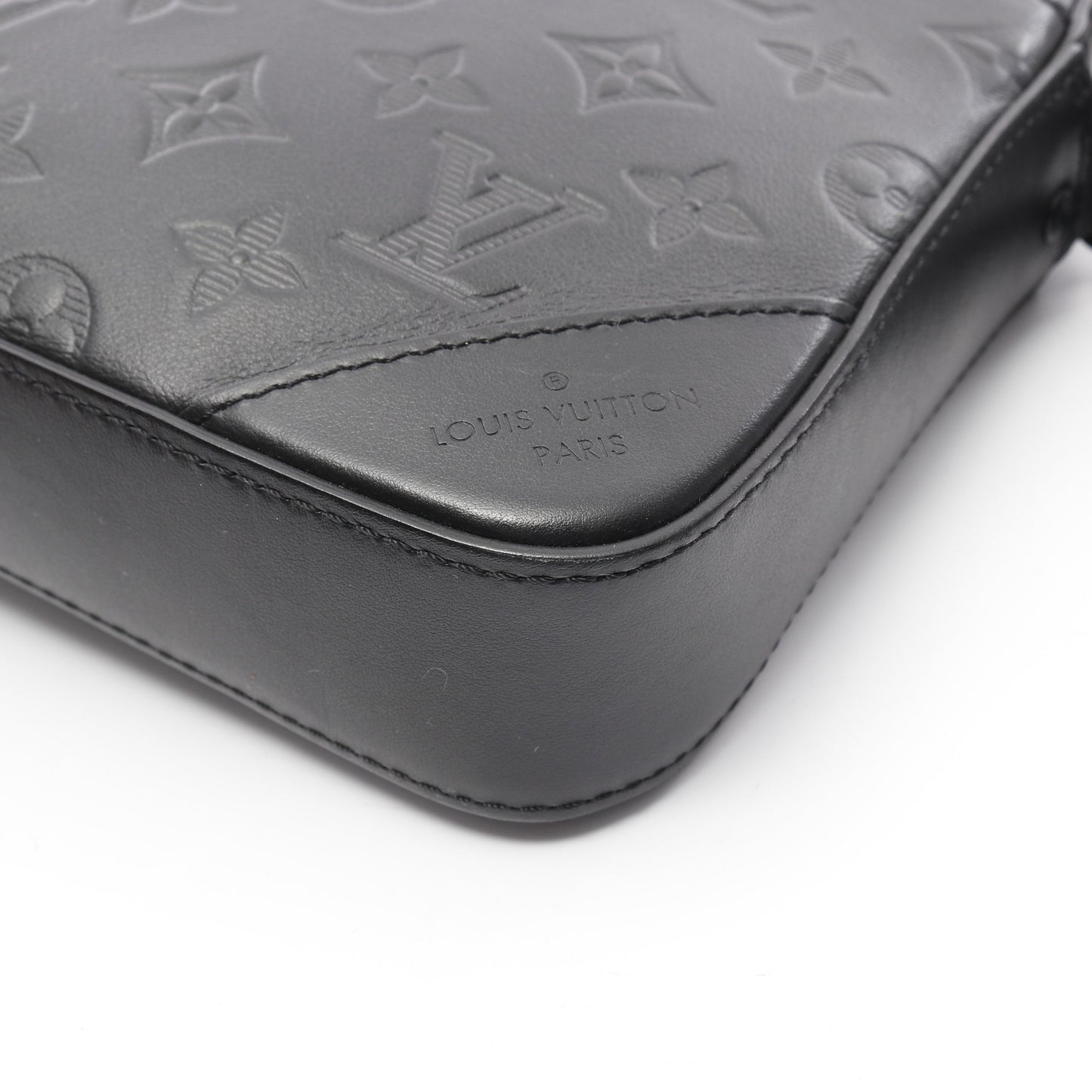 デュオ メッセンジャー モノグラムシャドウ ノワール ショルダーバッグ レザー ブラック ルイヴィトン バッグ LOUIS VUITTON