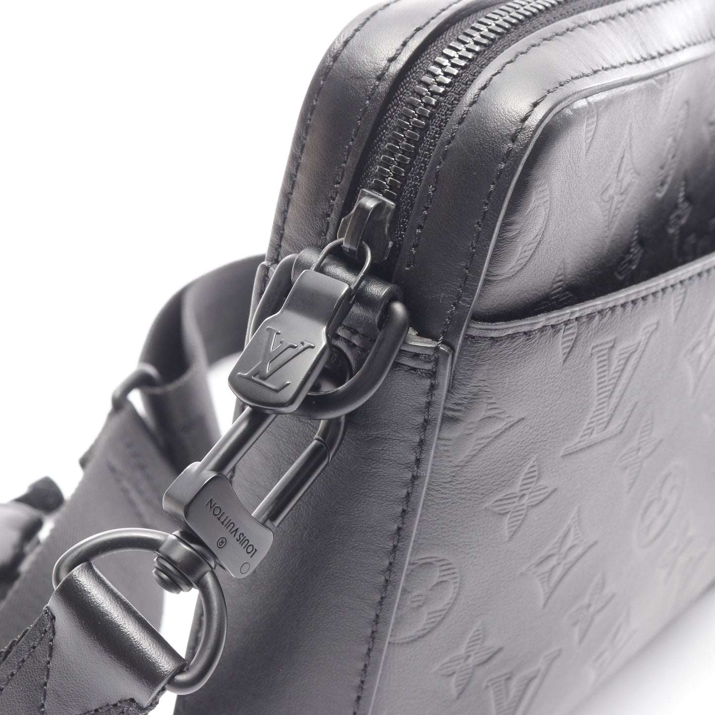 デュオ メッセンジャー モノグラムシャドウ ノワール ショルダーバッグ レザー ブラック ルイヴィトン バッグ LOUIS VUITTON