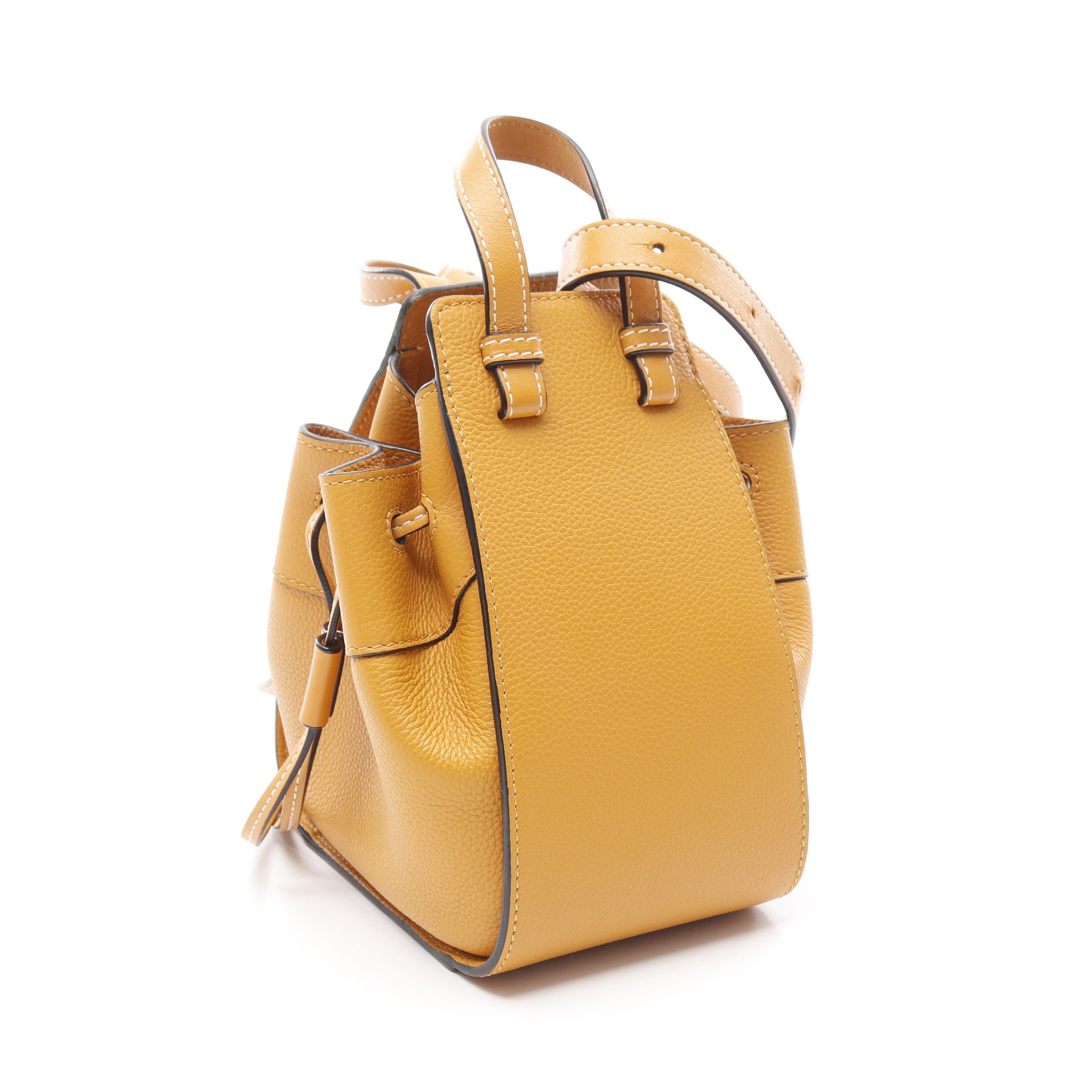 ハンモック ドローストリングバッグ ミニ ハンドバッグ レザー