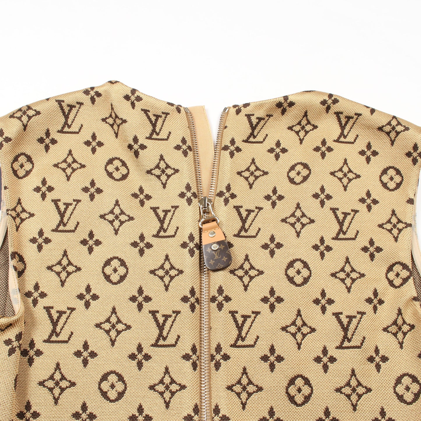 モノグラム ワンピース ノースリーブ レーヨン イエローブラウン ダークブラウン 24SS ルイヴィトン ワンピース LOUIS VUITTON