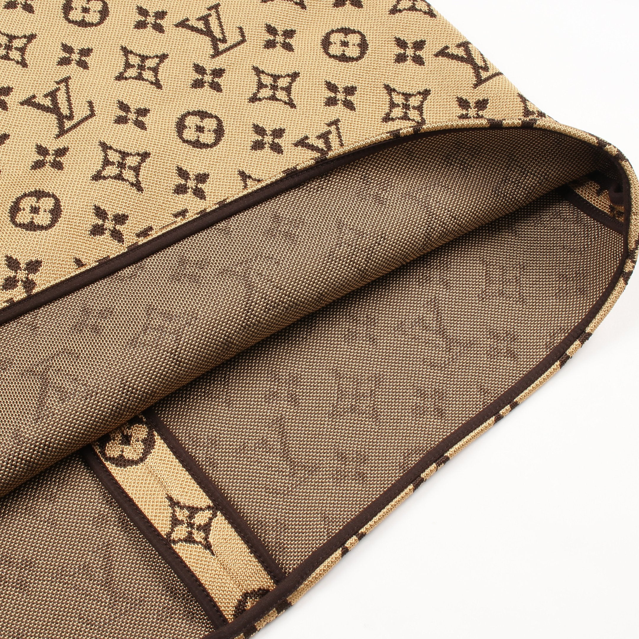 モノグラム ワンピース ノースリーブ レーヨン イエローブラウン