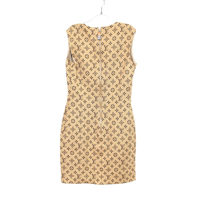 モノグラム ワンピース ノースリーブ レーヨン イエローブラウン ダークブラウン 24SS ルイヴィトン ワンピース LOUIS VUITTON