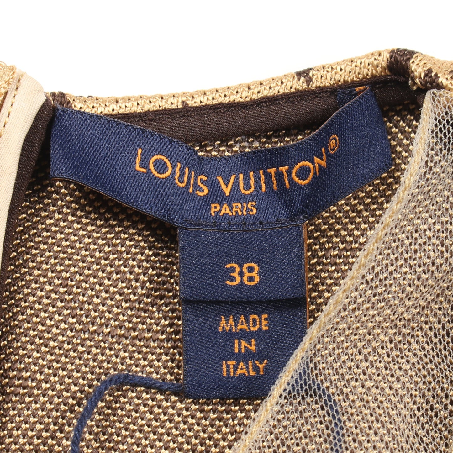 モノグラム ワンピース ノースリーブ レーヨン イエローブラウン ダークブラウン 24SS ルイヴィトン ワンピース LOUIS VUITTON