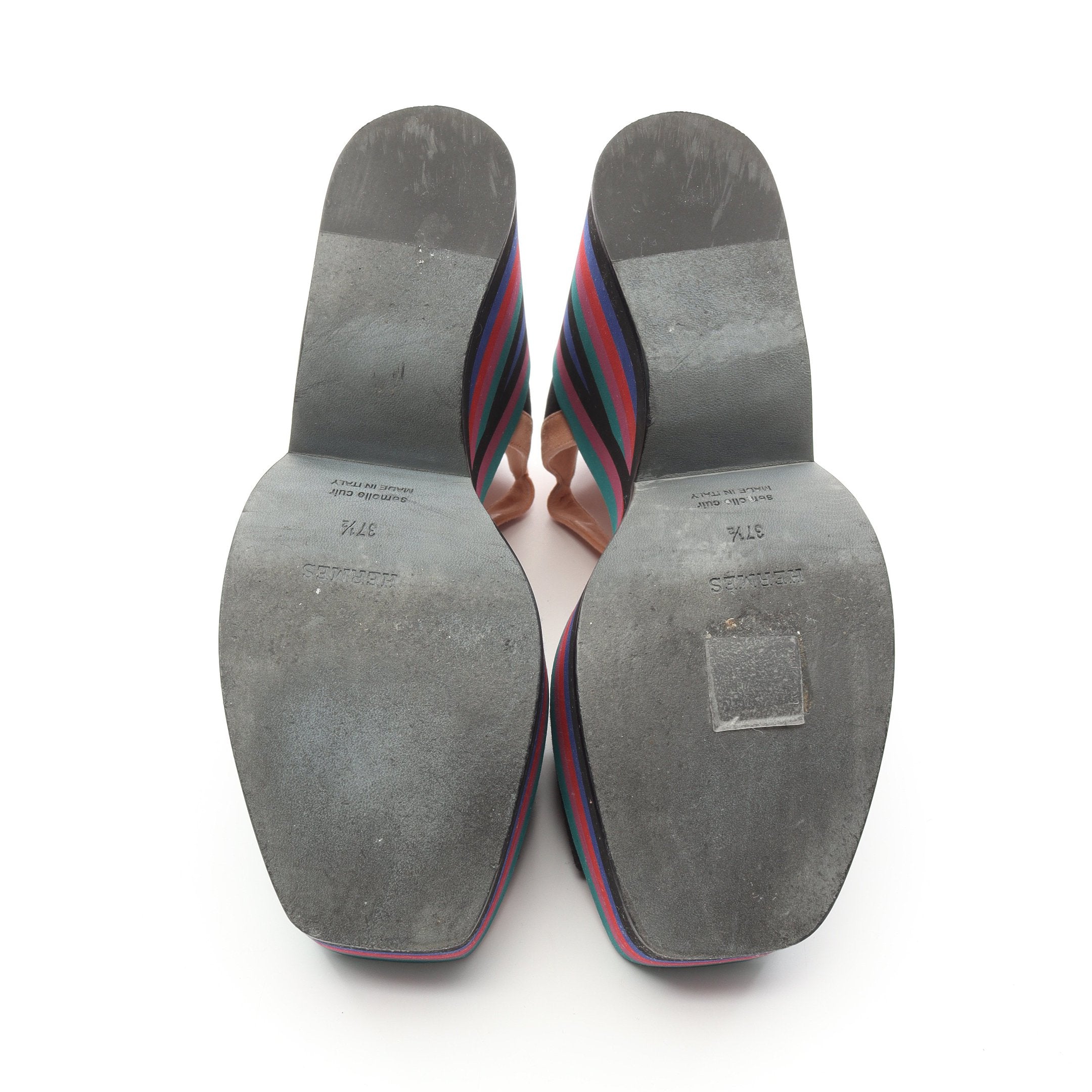 Early Sandal ウエッジソール サンダル スエード ブラック エルメス