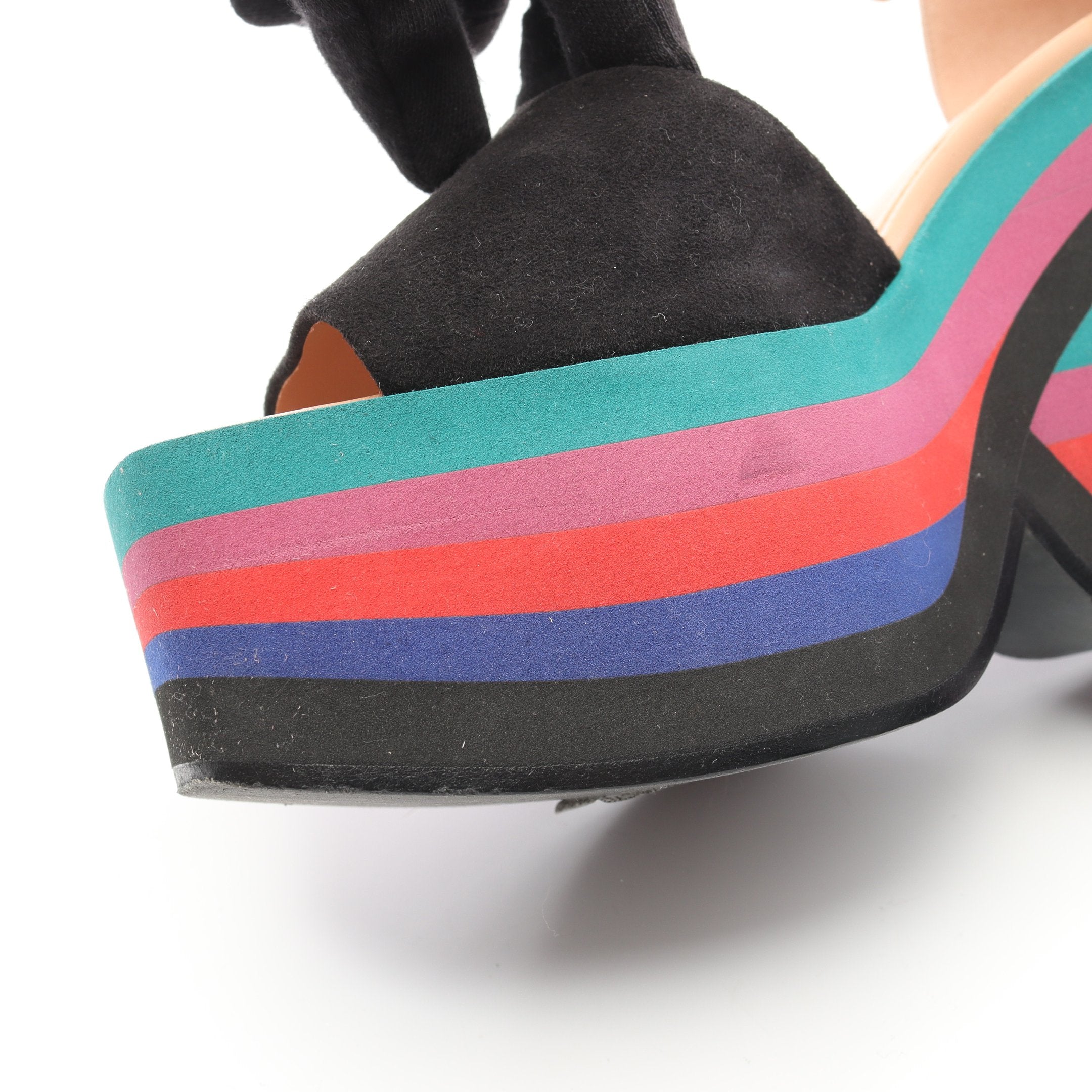 Early Sandal ウエッジソール サンダル スエード ブラック エルメス