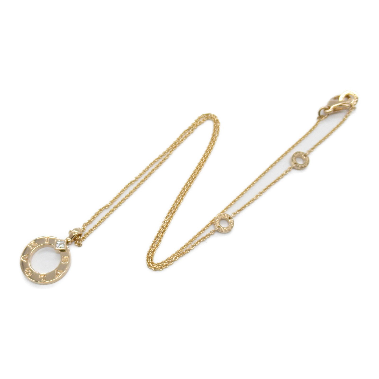 ブルガリブルガリネックレス ダイヤ ネックレス K18PG（ピンクゴールド