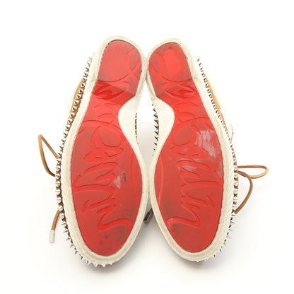 TORONT FLAT スパイクスタッズ モカシン ブーツ スエード ムートン ブラウン オフホワイト クリスチャンルブタン シューズ Christian Louboutin