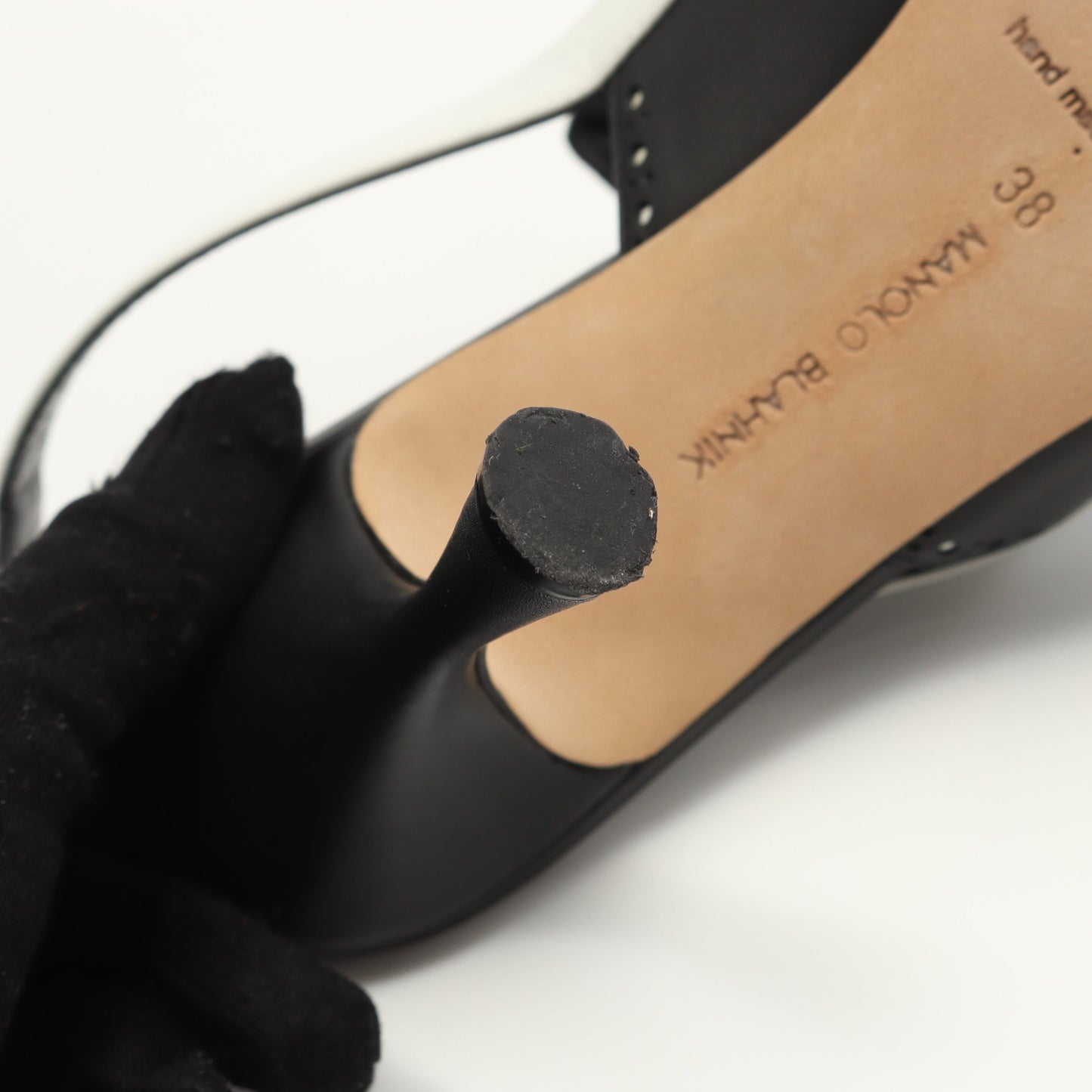 サンダル レザー ブラック ホワイト マノロブラニク シューズ MANOLO BLAHNIK