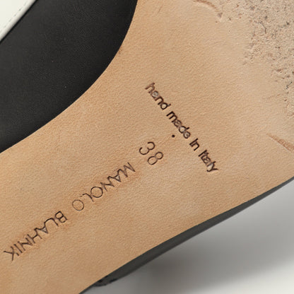 サンダル レザー ブラック ホワイト マノロブラニク シューズ MANOLO BLAHNIK