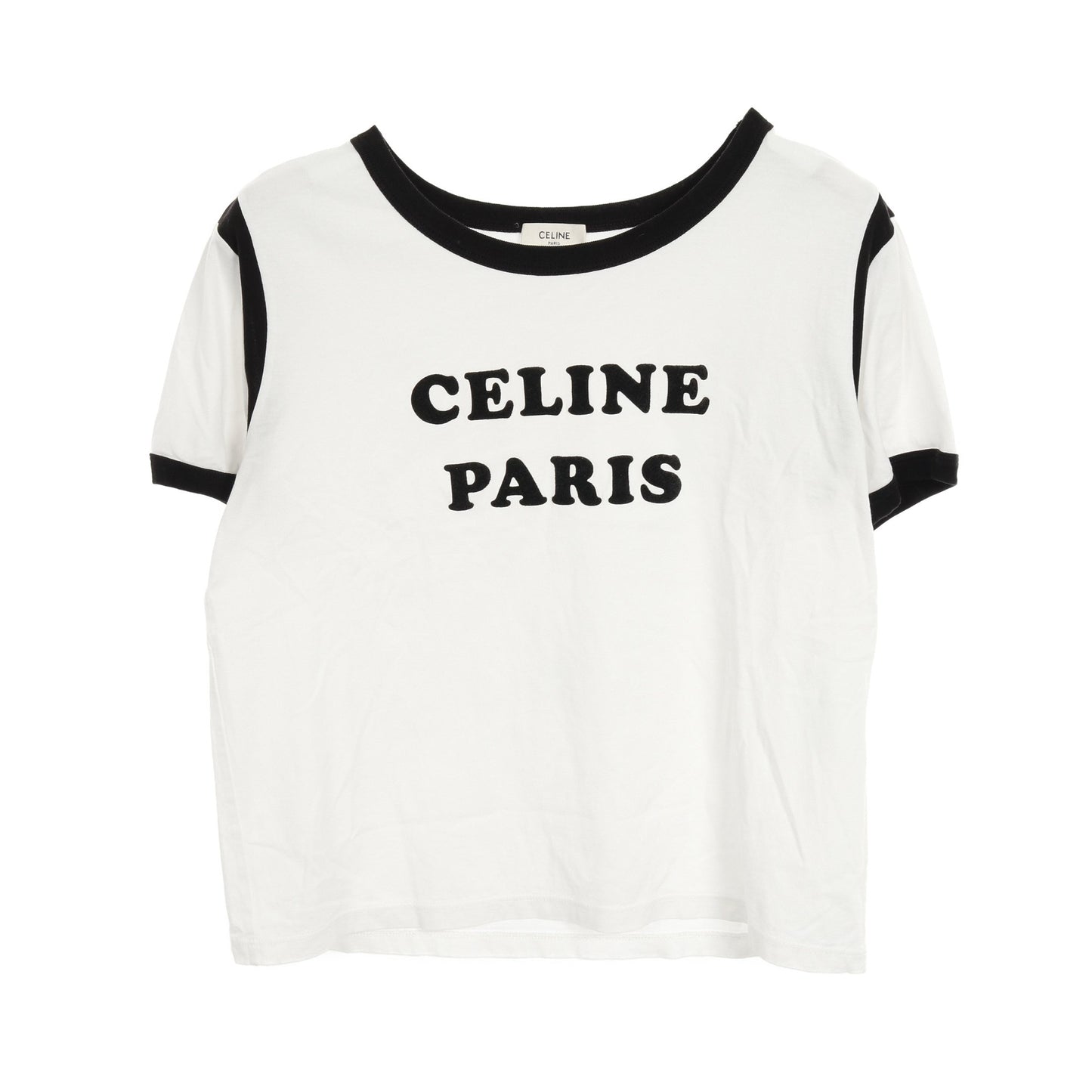 ボクシー Tシャツ ロゴプリント コットン ホワイト ブラック セリーヌ トップス CELINE