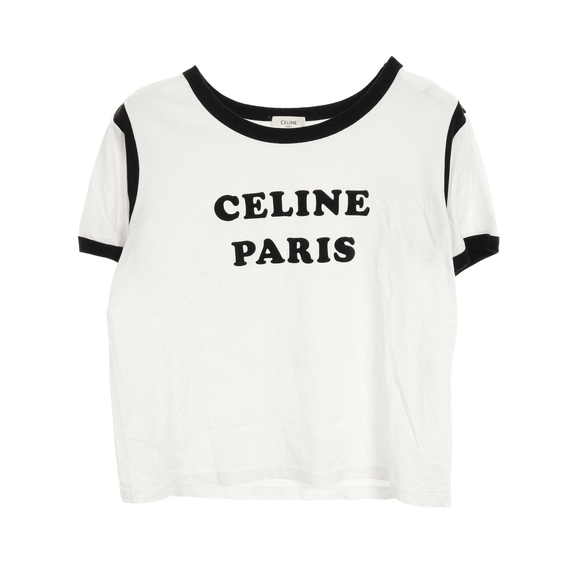 ボクシー Tシャツ ロゴプリント コットン ホワイト ブラック セリーヌ トップス CELINE