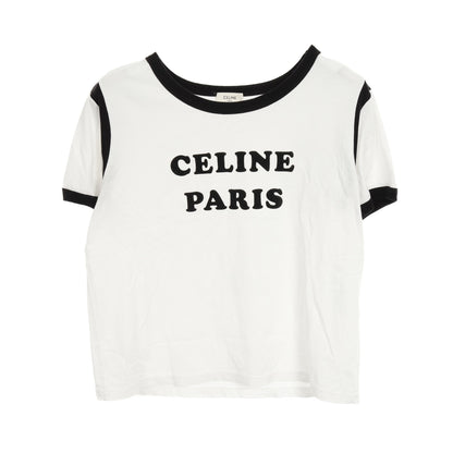 ボクシー Tシャツ ロゴプリント コットン ホワイト ブラック セリーヌ トップス CELINE