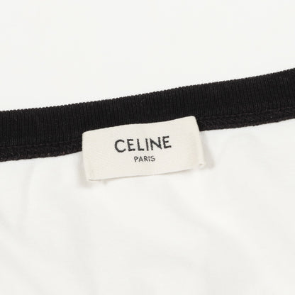 ボクシー Tシャツ ロゴプリント コットン ホワイト ブラック セリーヌ トップス CELINE