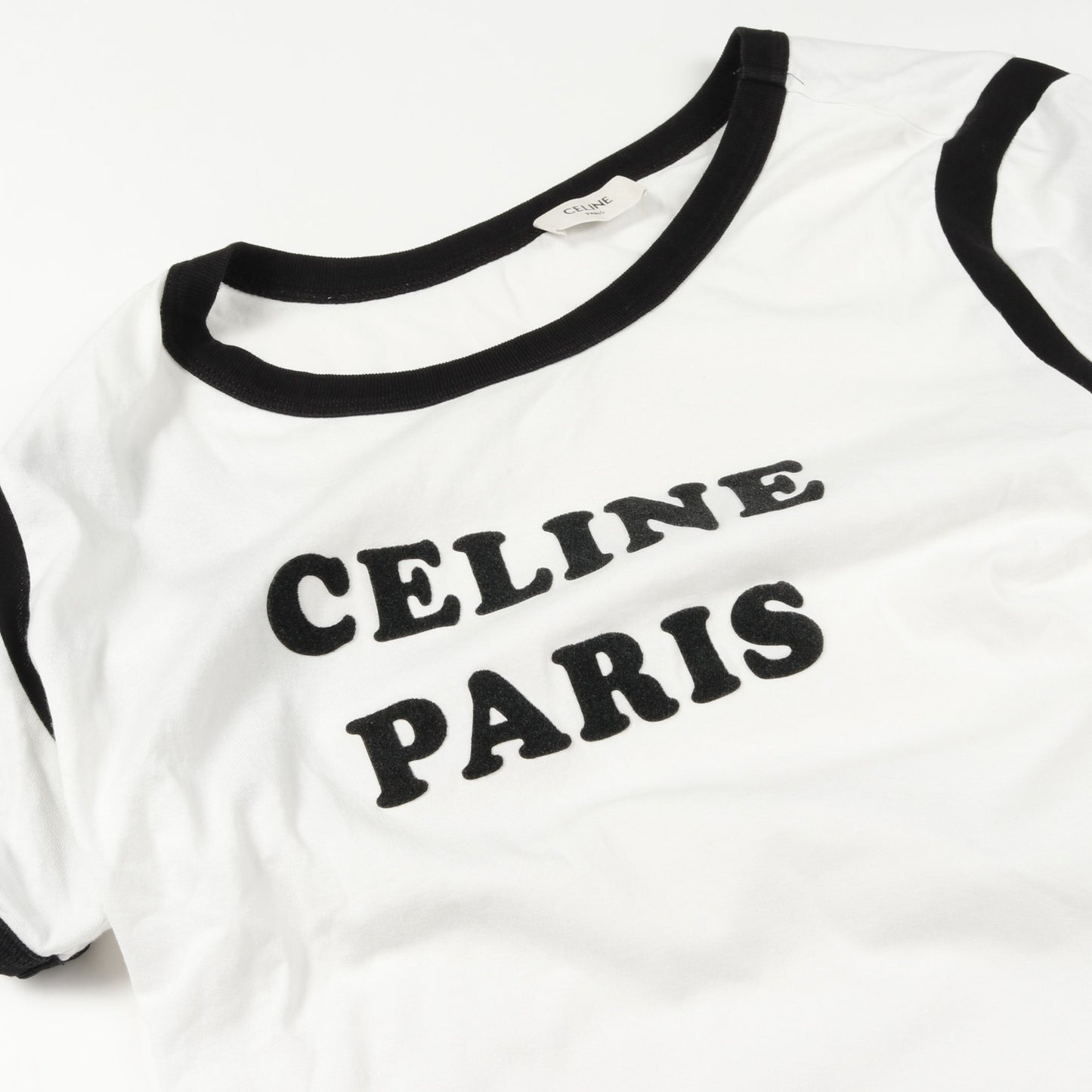 ボクシー Tシャツ ロゴプリント コットン ホワイト ブラック セリーヌ トップス CELINE