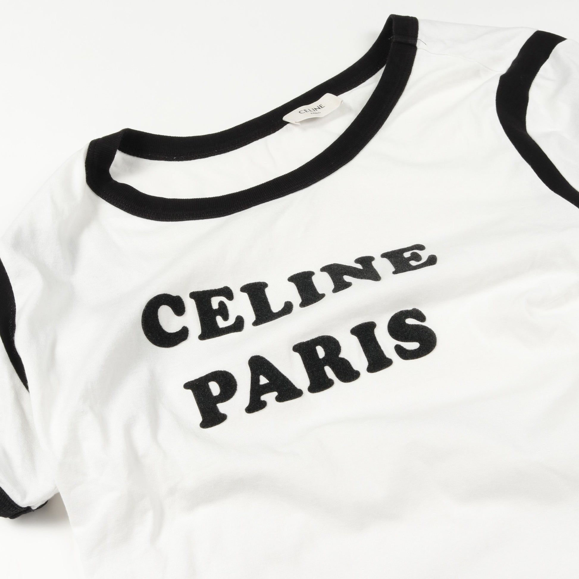 ボクシー Tシャツ ロゴプリント コットン ホワイト ブラック セリーヌ トップス CELINE