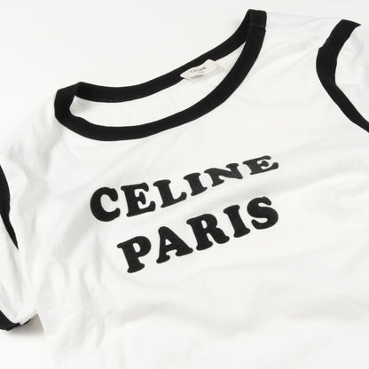 ボクシー Tシャツ ロゴプリント コットン ホワイト ブラック セリーヌ トップス CELINE