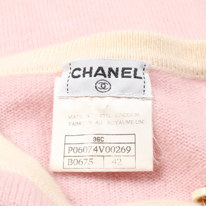 ココマークボタン カーディガン カシミヤ ピンク アイボリー 96C シャネル トップス CHANEL