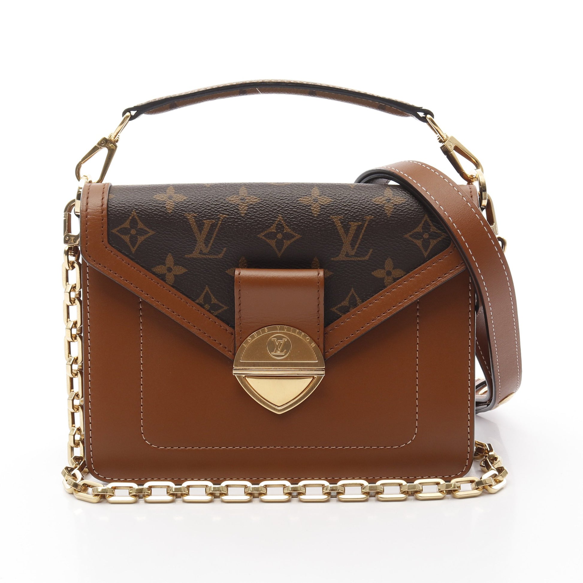 サックビファス モノグラム ハンドバッグ PVC レザー ブラウン ライトブラウン 3WAY ルイヴィトン バッグ LOUIS VUITTON