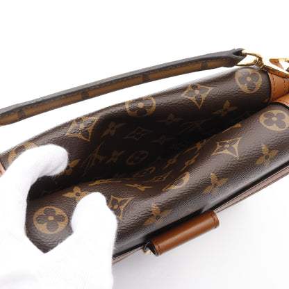 サックビファス モノグラム ハンドバッグ PVC レザー ブラウン ライトブラウン 3WAY ルイヴィトン バッグ LOUIS VUITTON