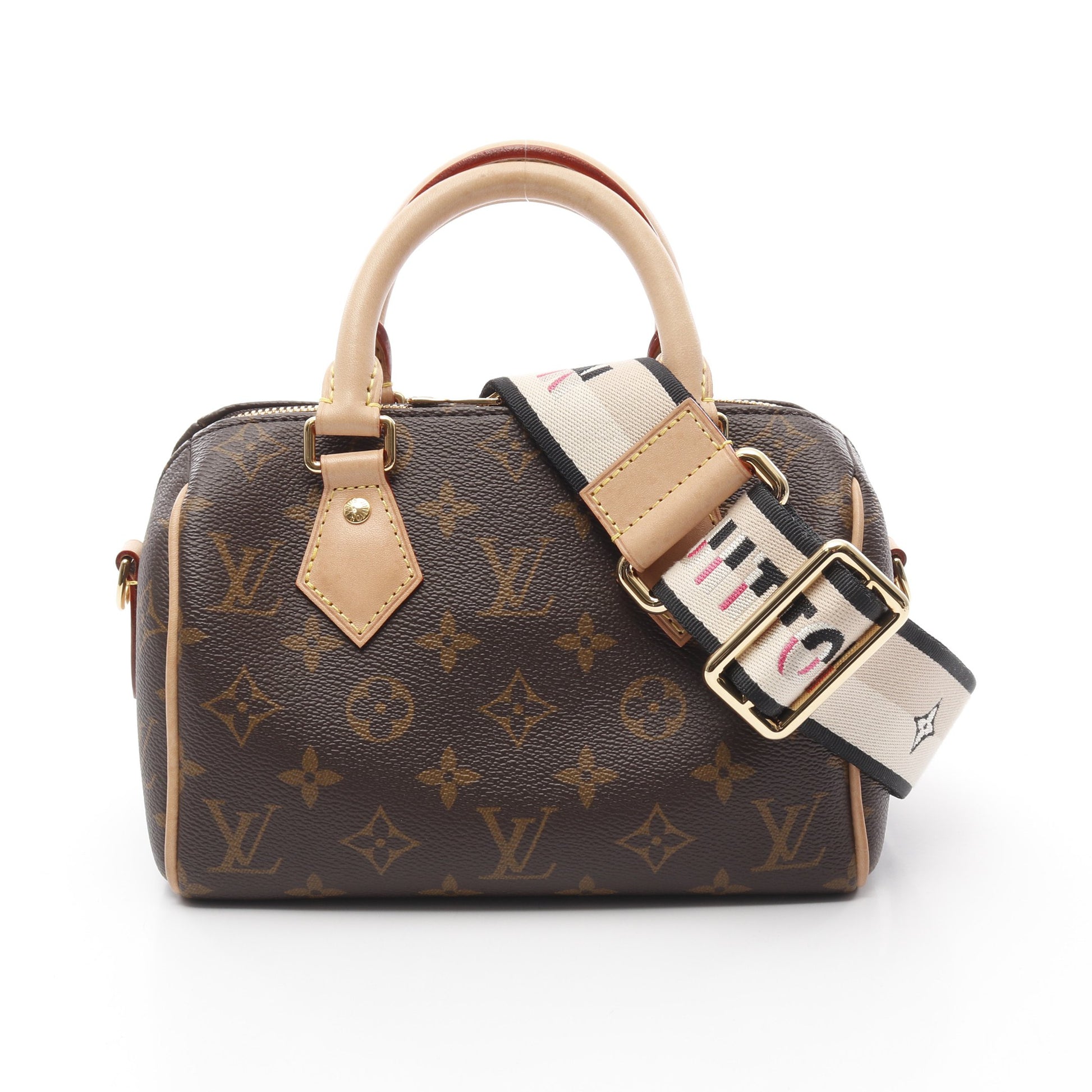 スピーディ バンドリエール20 モノグラム ハンドバッグ PVC レザー ブラウン 2WAY ルイヴィトン バッグ LOUIS VUITTON