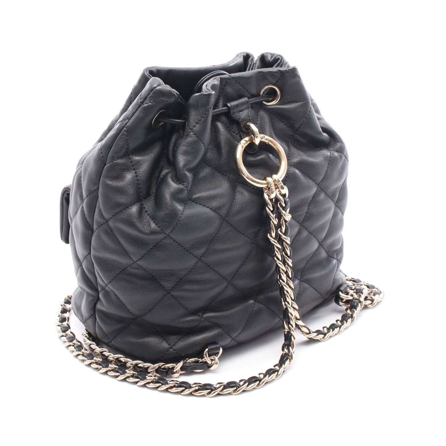 マトラッセ バックパック リュックサック レザー ブラック ゴールド金具 シャネル バッグ CHANEL