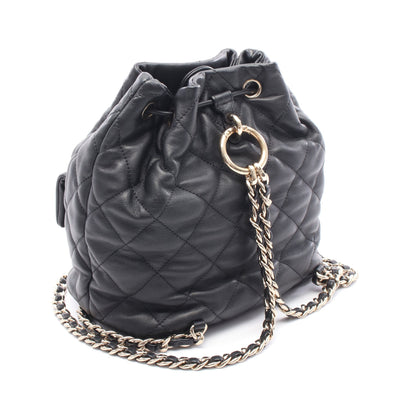 マトラッセ バックパック リュックサック レザー ブラック ゴールド金具 シャネル バッグ CHANEL