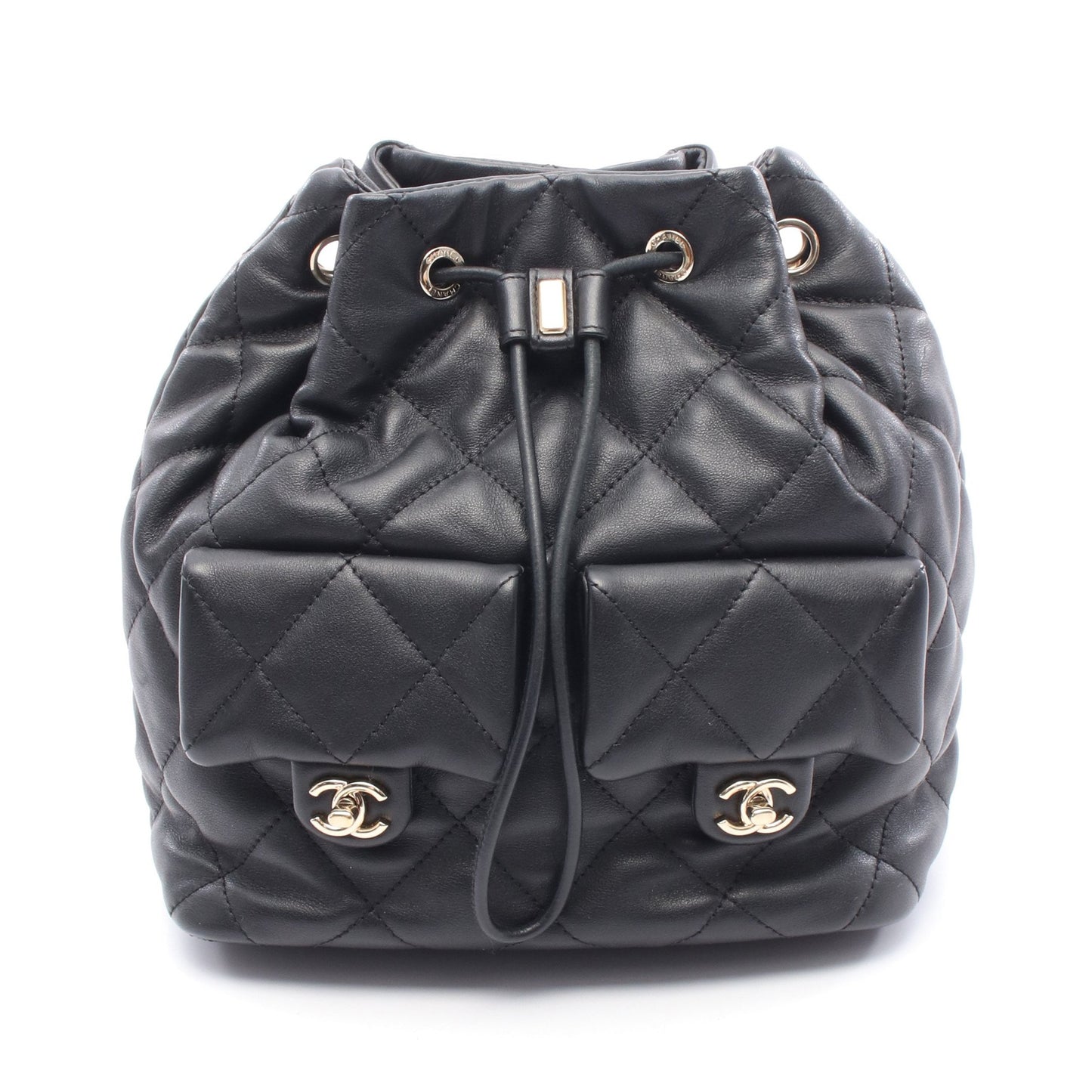 マトラッセ バックパック リュックサック レザー ブラック ゴールド金具 シャネル バッグ CHANEL