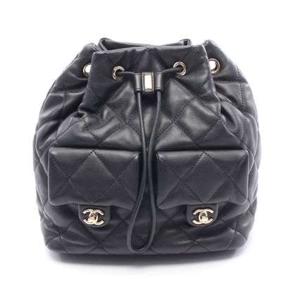 マトラッセ バックパック リュックサック レザー ブラック ゴールド金具 シャネル バッグ CHANEL