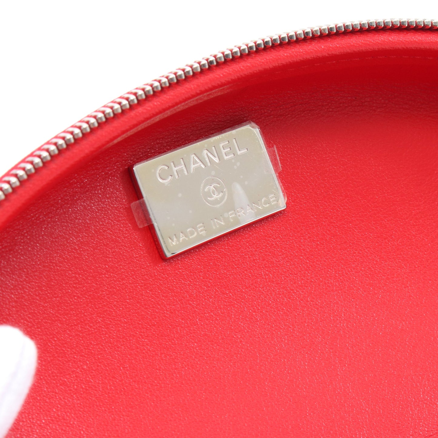 ココネージュ コンバーチブル ジップアラウンド サングラスケース チェーンショルダーバッグ レザー レッド ピンク シルバー金具 シャネル バッグ CHANEL