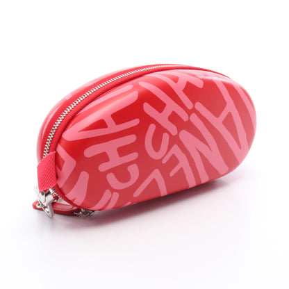 ココネージュ コンバーチブル ジップアラウンド サングラスケース チェーンショルダーバッグ レザー レッド ピンク シルバー金具 シャネル バッグ CHANEL