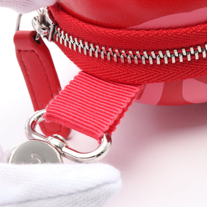 ココネージュ コンバーチブル ジップアラウンド サングラスケース チェーンショルダーバッグ レザー レッド ピンク シルバー金具 シャネル バッグ CHANEL