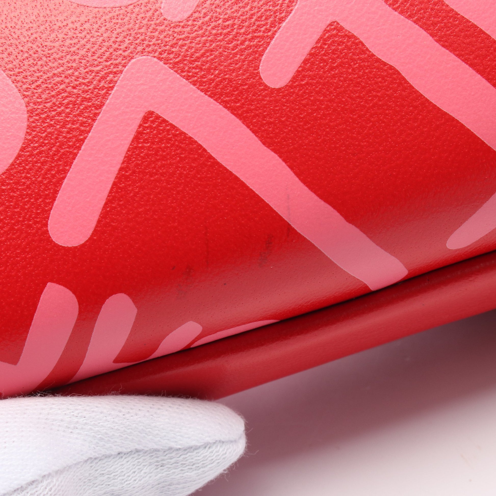 ココネージュ コンバーチブル ジップアラウンド サングラスケース チェーンショルダーバッグ レザー レッド ピンク シルバー金具 シャネル バッグ CHANEL