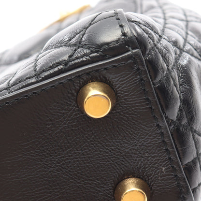 レディディオール スモール カナージュ ハンドバッグ レザー ブラック 2WAY クリスチャンディオール バッグ Christian Dior