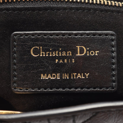 レディディオール スモール カナージュ ハンドバッグ レザー ブラック 2WAY クリスチャンディオール バッグ Christian Dior