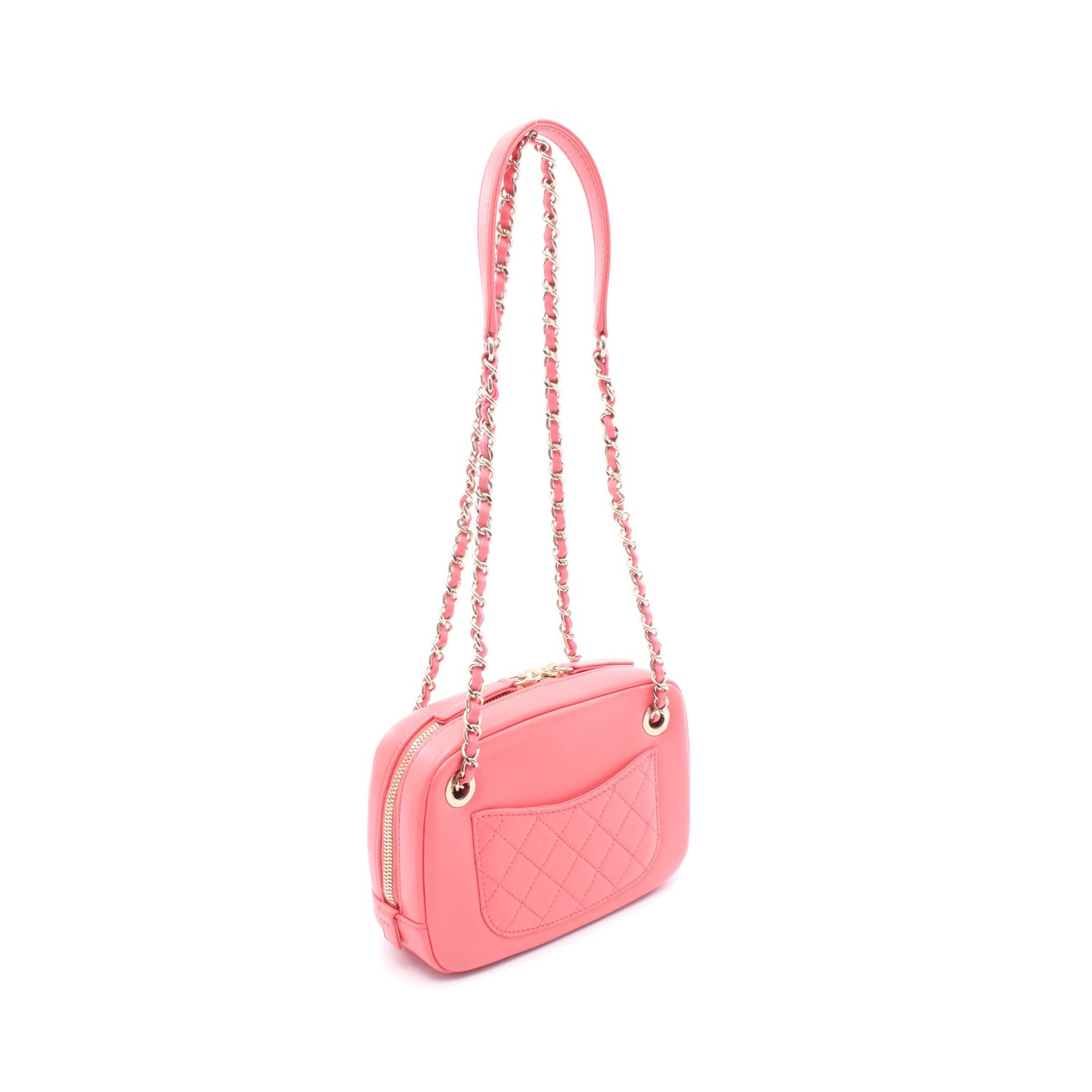 ココマーク チェーンショルダーバッグ レザー ピンク ゴールド金具 ビジュー シャネル バッグ CHANEL