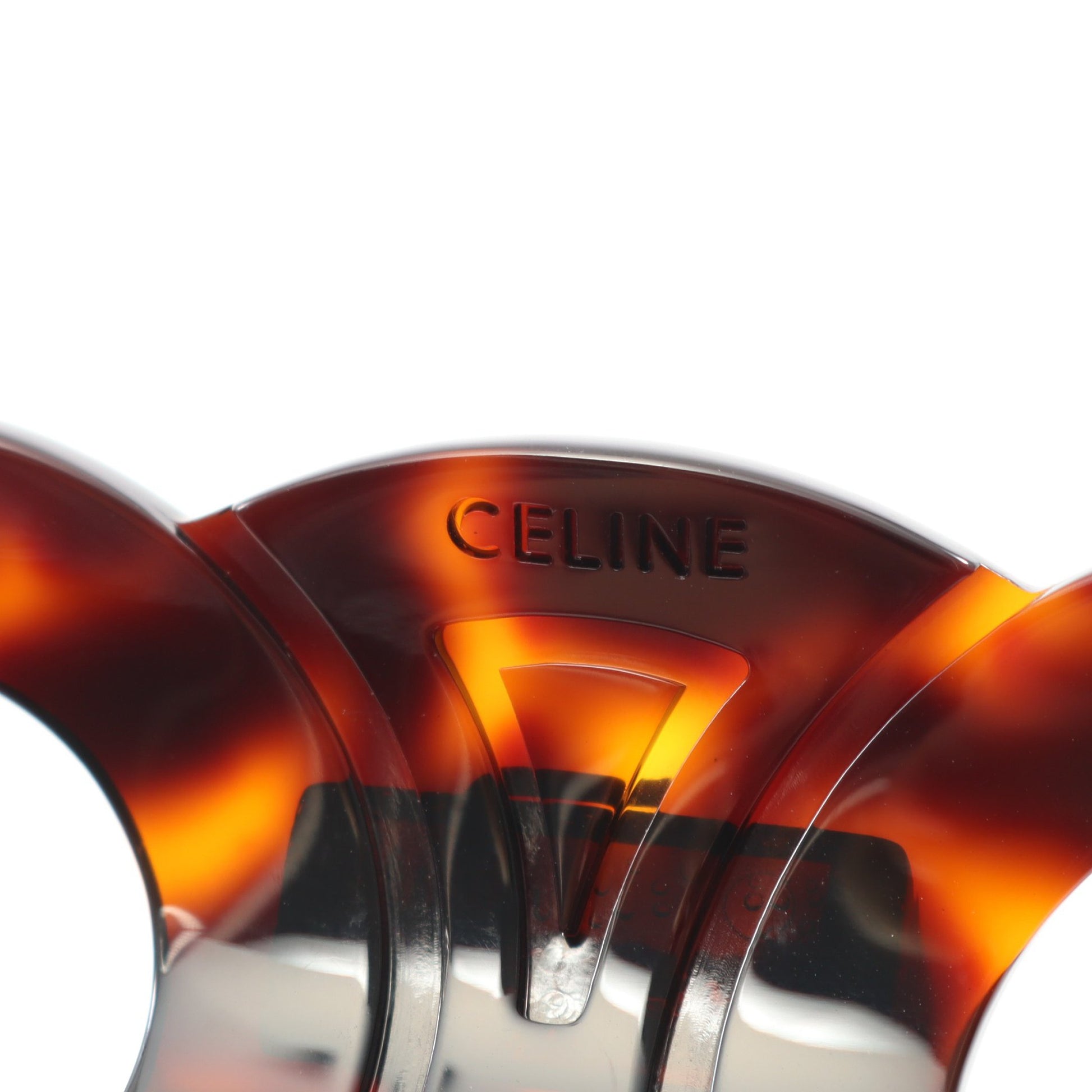 ラージ ヘアクロー トリオンフ ヘアクリップ ブラウン セリーヌ アクセサリー CELINE