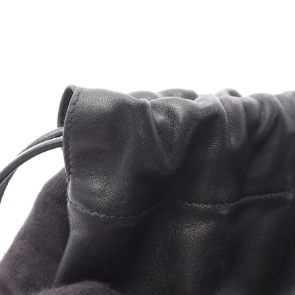 dumpling ドローストリング ショルダーバッグ レザー ブラック ジルサンダー バッグ JIL SANDER