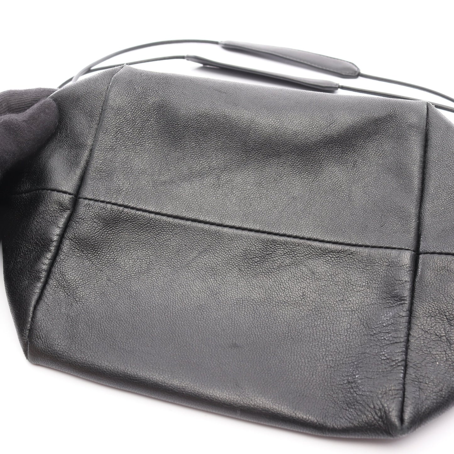 dumpling ドローストリング ショルダーバッグ レザー ブラック ジルサンダー バッグ JIL SANDER