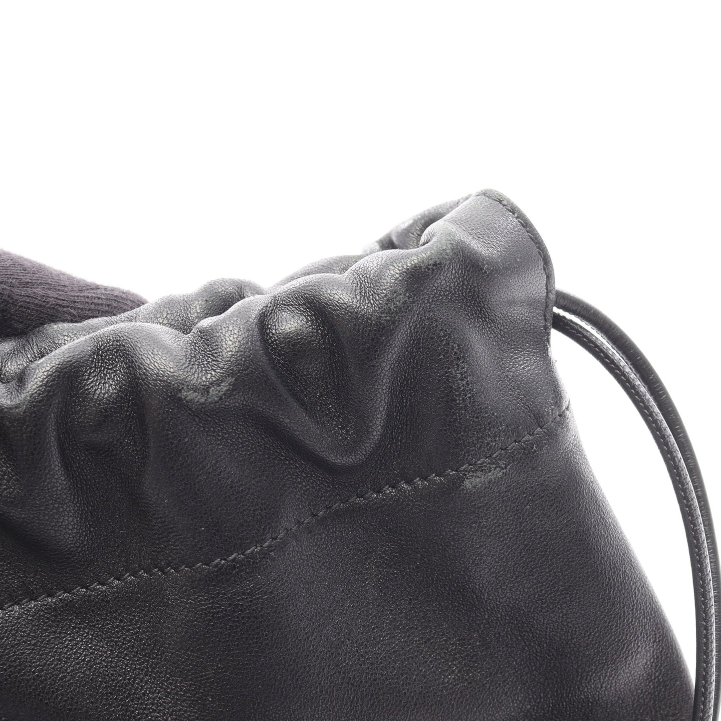 dumpling ドローストリング ショルダーバッグ レザー ブラック ジルサンダー バッグ JIL SANDER