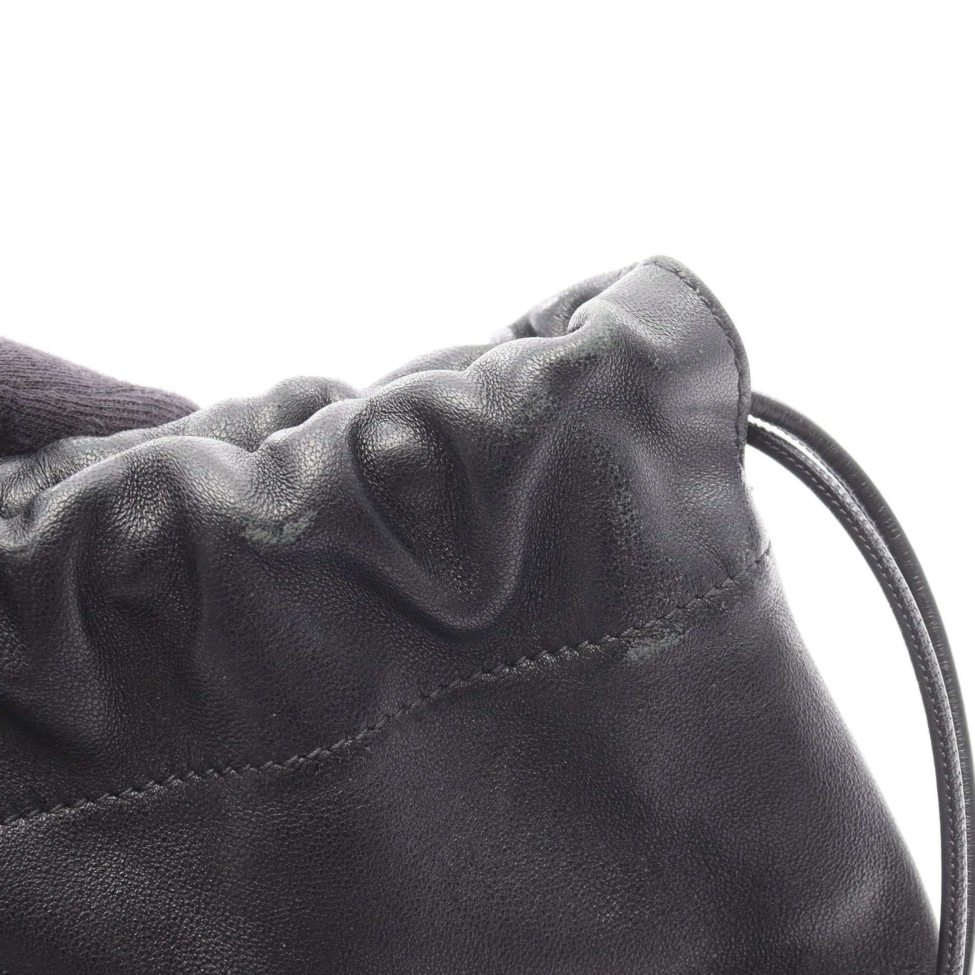 dumpling ドローストリング ショルダーバッグ レザー ブラック ジルサンダー バッグ JIL SANDER