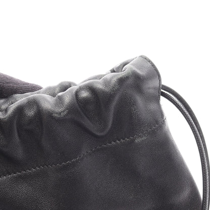 dumpling ドローストリング ショルダーバッグ レザー ブラック ジルサンダー バッグ JIL SANDER