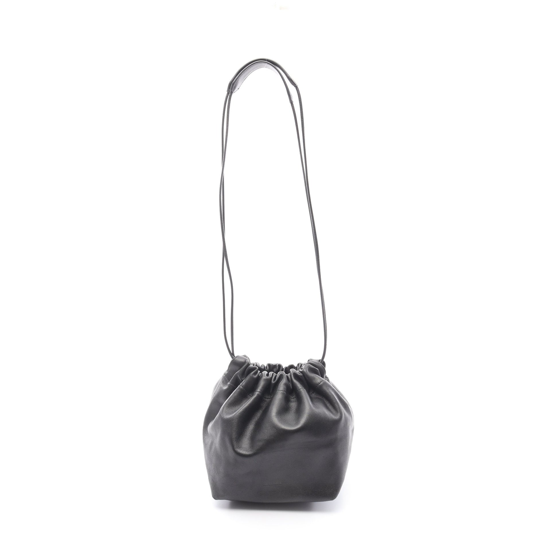 dumpling ドローストリング ショルダーバッグ レザー ブラック ジルサンダー バッグ JIL SANDER