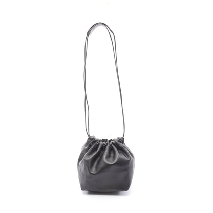 dumpling ドローストリング ショルダーバッグ レザー ブラック ジルサンダー バッグ JIL SANDER