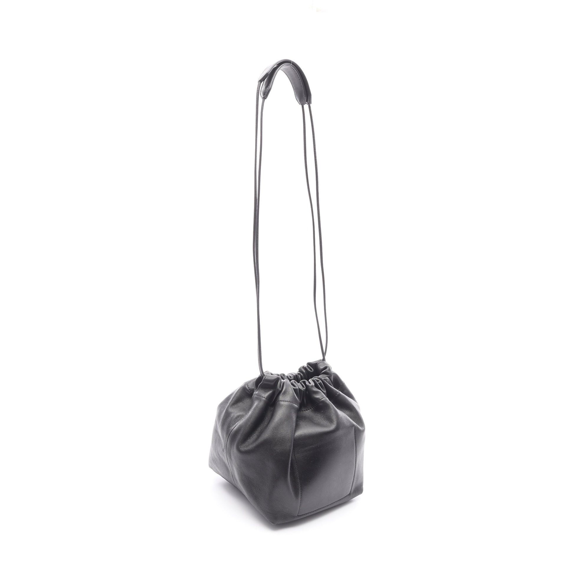 dumpling ドローストリング ショルダーバッグ レザー ブラック ジルサンダー バッグ JIL SANDER