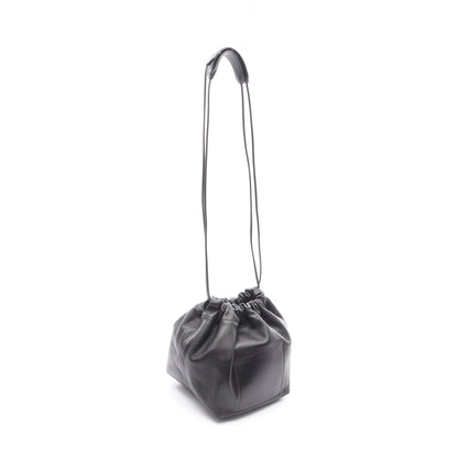dumpling ドローストリング ショルダーバッグ レザー ブラック ジルサンダー バッグ JIL SANDER