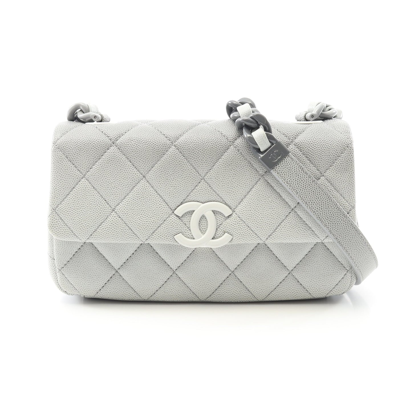 ミニマトラッセ チェーンショルダーバッグ キャビアスキン グレー グレー金具 グラデーション シャネル バッグ CHANEL