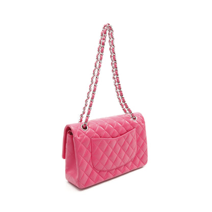 マトラッセ Wフラップ Wチェーンショルダーバッグ ラムスキン ピンク シルバー金具 シャネル バッグ CHANEL