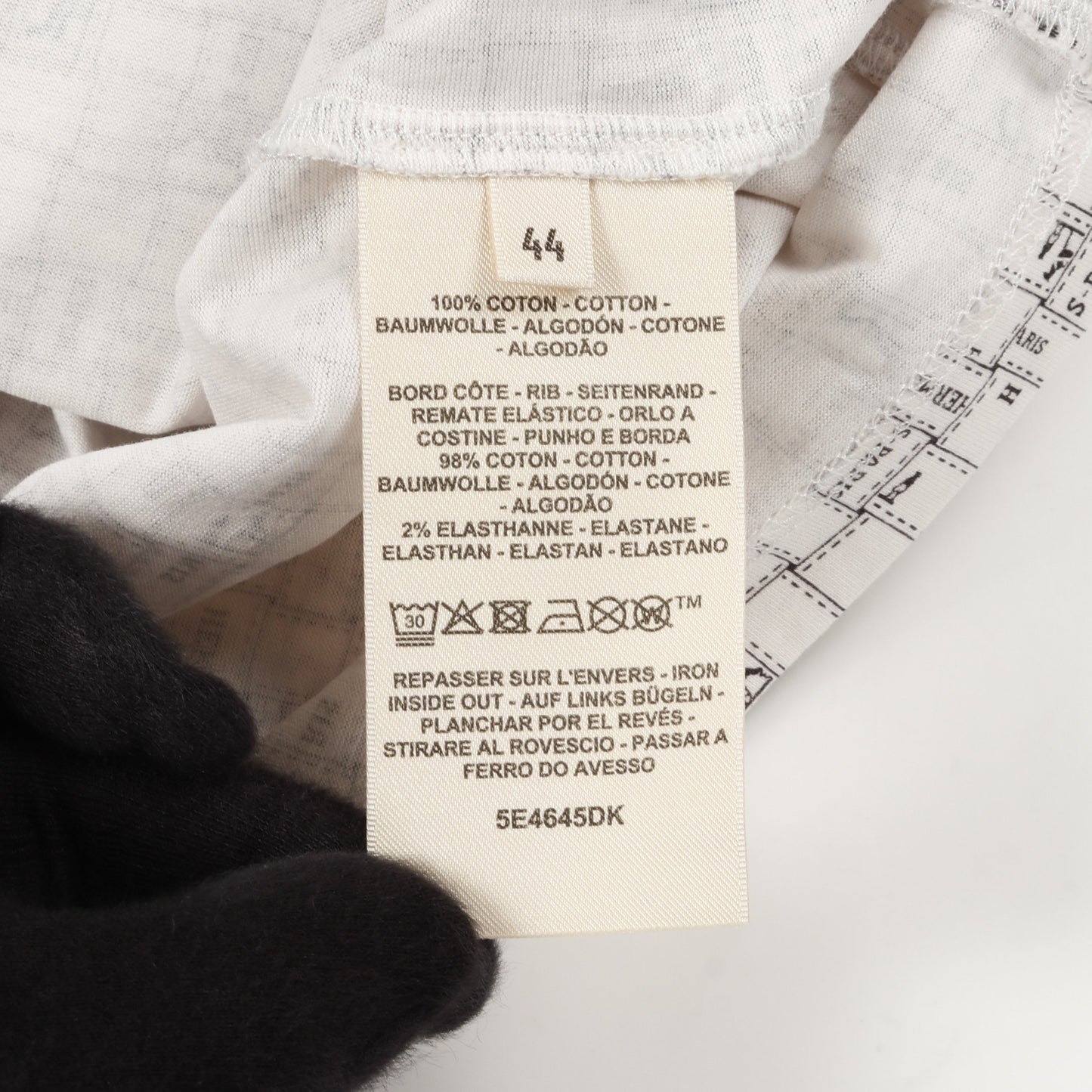 ボルデュックチェック Bolduc au Carre Tシャツ クルーネック コットン ホワイト エルメス トップス HERMES