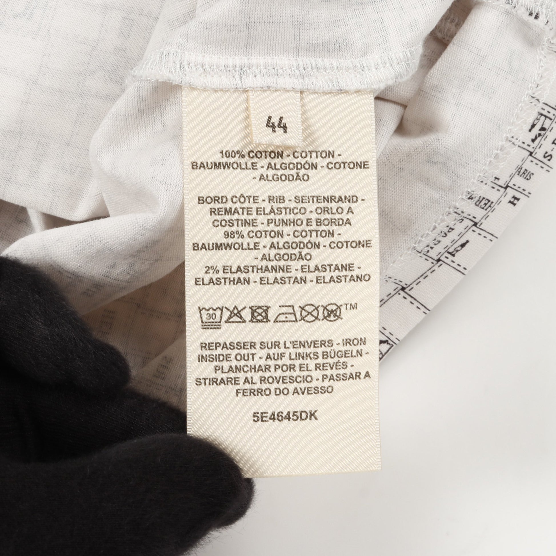 ボルデュックチェック Bolduc au Carre Tシャツ クルーネック コットン ホワイト エルメス トップス HERMES