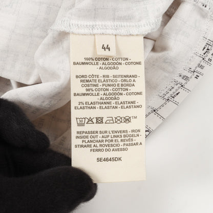ボルデュックチェック Bolduc au Carre Tシャツ クルーネック コットン ホワイト エルメス トップス HERMES